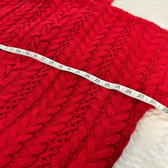 Lauren Ralph Lauren Funnel Neck Cable Knit Sweater plus size 2X Red - Picture 8 of 9